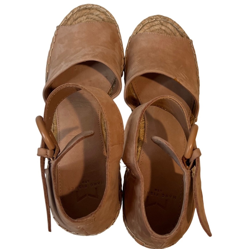 Marc Fisher LTD‎ Women's Espadrille Wedge Sandals blush Ankle Strap Size 8,